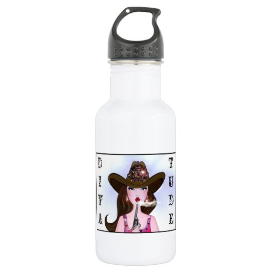 "Diva+of+a Cowgirl" Trinkflasche (Vorderseite)