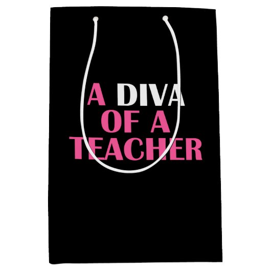 "DIVA OF A LEACHER" MITTLERE GESCHENKTÜTE (Vorderseite)