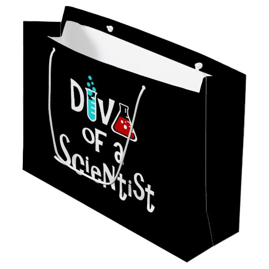 "DIVA of a Scientist" Große Geschenktüte (Vorderseite Schrägansicht)