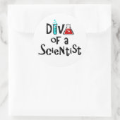 "DIVA of a Scientist" Runder Aufkleber (Tasche)