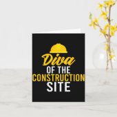 Diva Of The Construction Site Funny Construction W Karte (Gelbe Blume)