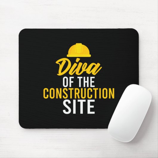 Diva Of The Construction Site Funny Construction W Mousepad (Mit Mouse)