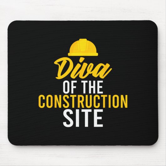 Diva Of The Construction Site Funny Construction W Mousepad (Vorne)