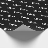 Diva Opera Singer Bold Fun Cooles Schwarz-weißes G Geschenkpapier (Ecke)