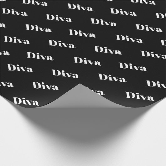 Diva Opera Singer Bold Fun Cooles Schwarz-weißes G Geschenkpapier (Ecke)