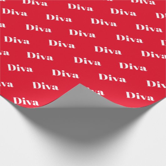 Diva Opera Singer Bold Fun Vibrannt Bright Red Gif Geschenkpapier (Ecke)