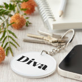 Diva Opera Singer Music Themed Musician Novelty Schlüsselanhänger (Vorderseite rechts)