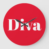 Diva Opera Singer Musical Performer Music Themed Große Wanduhr (Vorderseite)