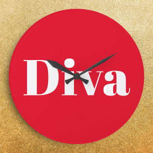Diva Opernsängerin Musikdarstellerin Musikthema Große Wanduhr