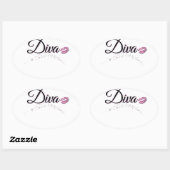 Diva Ovaler Aufkleber (Blatt)