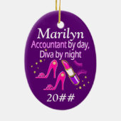DIVA-PERSONALISIERTE RECHNUNGSLEGUNG KERAMIK ORNAMENT (Hinten)