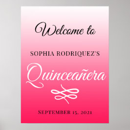 Diva Pink Quinceañera 15. Geburtstag Willkommen Poster