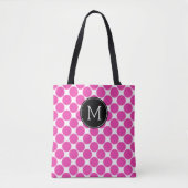 Diva Pink und weiße Polka-Punkte mit schwarzer Mon Tasche (Vorderseite)