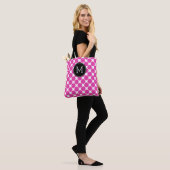 Diva Pink und weiße Polka-Punkte mit schwarzer Mon Tasche (Am Model)