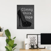 Diva Pumps Classy Chics Vape Premium Poster (Heimbüro)