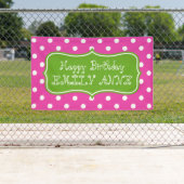 Diva rosa und grüner Apple-Polka-Punkt Banner (Insitu)