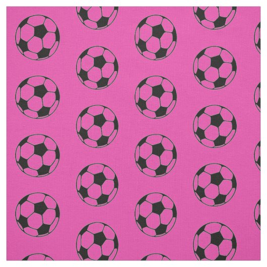 Diva-rosa und schwarze Fußbälle Stoff (Muster)