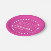 Diva-rosa und weißer alles- Gute zum Pappteller (Schrägansicht)