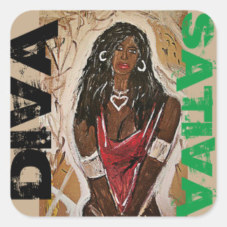 DIVA SATIVA QUADRATISCHER AUFKLEBER