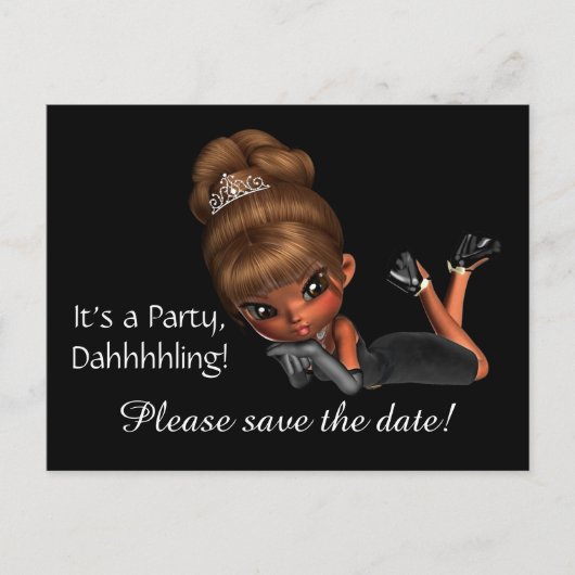 Diva Save the Date Ankündigungspostkarte (Vorderseite)