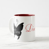 Diva-Schmetterlings-Tasse Zweifarbige Tasse (Vorderseite Links)