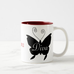 Diva-Schmetterlings-Tasse Zweifarbige Tasse