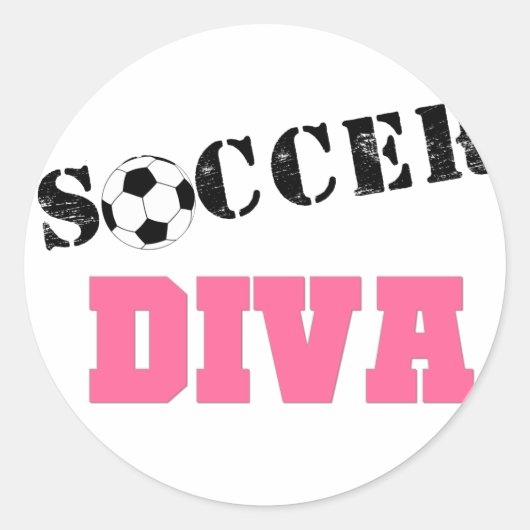 Diva Soccer Runder Aufkleber (Vorderseite)