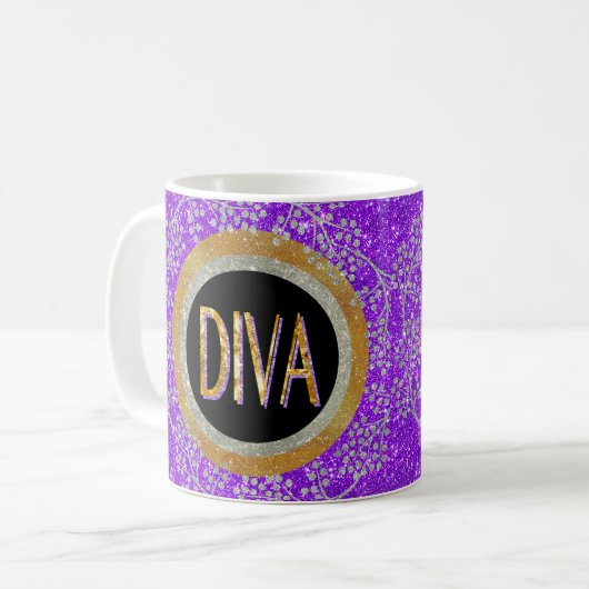 Diva Sparkle Kaffeetasse (Vorderseite Links)