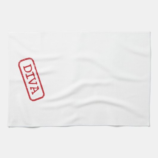 "DIVA - Stempel und genehmigt!" Geschirrtuch (Horizontal)