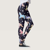 Diva Style Einhorndruck auf Schwarz-Leggings-Desig Leggings (Rechts)