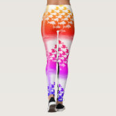 Diva Style farbenfrohe, schwarz-weiße Leggings (Rückseite)