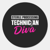 Diva Tech, Steriltechniker Runder Aufkleber (Vorderseite)