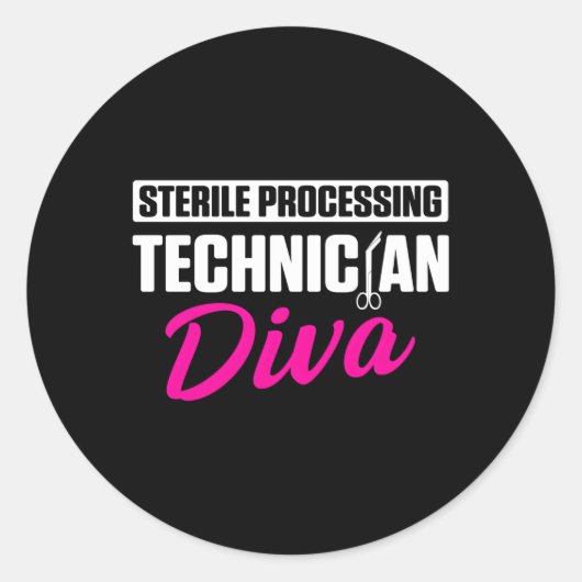 Diva Tech, Steriltechniker Runder Aufkleber (Vorderseite)