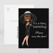 Diva Termin merken Ankündigungspostkarte (Vorne/Hinten)