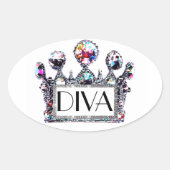Diva Tiara Label Stickers (Vorderseite)