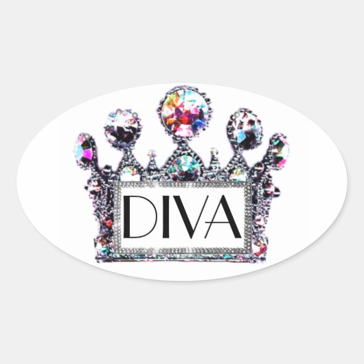 Diva Tiara Label Stickers (Vorderseite)
