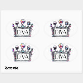 Diva Tiara Label Stickers (Blatt)