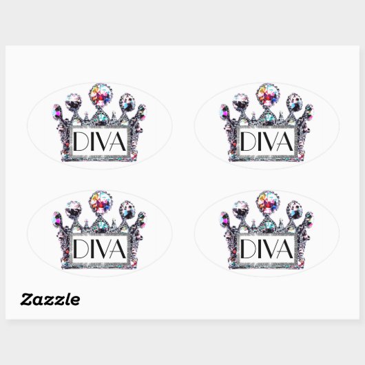 Diva Tiara Label Stickers (Blatt)
