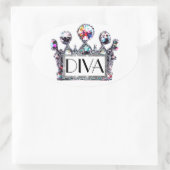 Diva Tiara Label Stickers (Tasche)