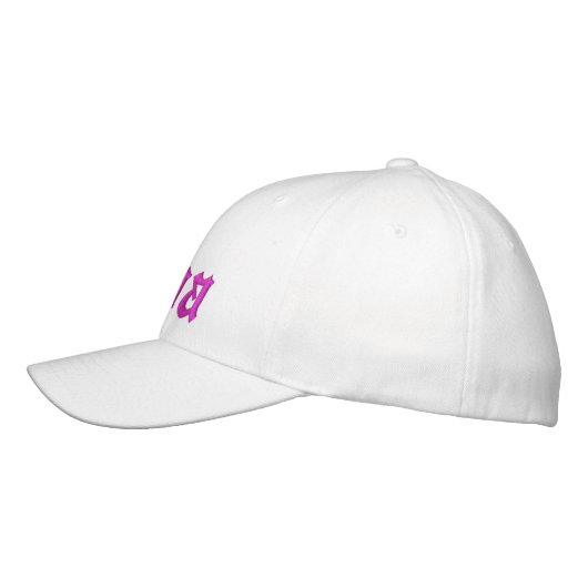Diva White mit Hot Pink Ladys Hat Bestickte Baseballkappe (Links)