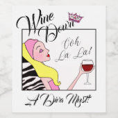 DIVA "Wine Down" Weinetikett (Einzelnes Label)