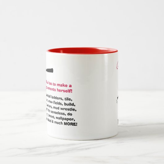 "Diva with a ToolBelt and Tiara Hard Hat" Zweifarbige Tasse (Mittel)