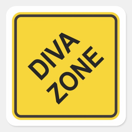 Diva Zone Quadratischer Aufkleber (Vorderseite)