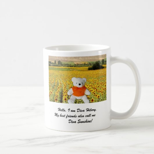 divahil, hallo, bin ich Diva Hilary. Kaffeetasse (Rechts)