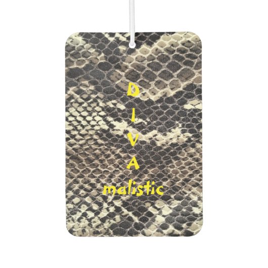 DIVAmalistic Brown Snakeskin Print Air Freshener Autolufterfrischer (Vorderseite)