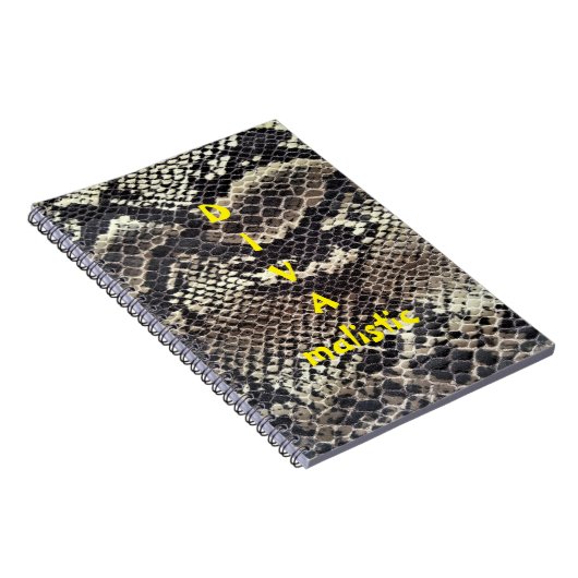 DIVAmalistic Brown Snakeskin Print Notebook Notizblock (Rechte Seite)