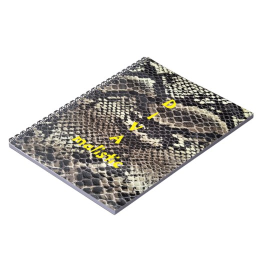DIVAmalistic Brown Snakeskin Print Notebook Notizblock (Linke Seite)