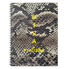 DIVAmalistic Brown Snakeskin Print Notebook Notizblock