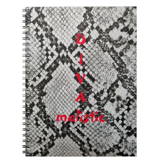 DIVAmalistic Snakeskin Print Notebook Notizblock (Vorderseite)