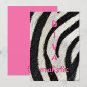 DIVAmalistic Zebra Print Flat Greeting Card (Vorne/Hinten)